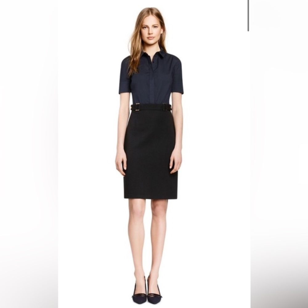Tory Burch belted dress with wool-blend skirt